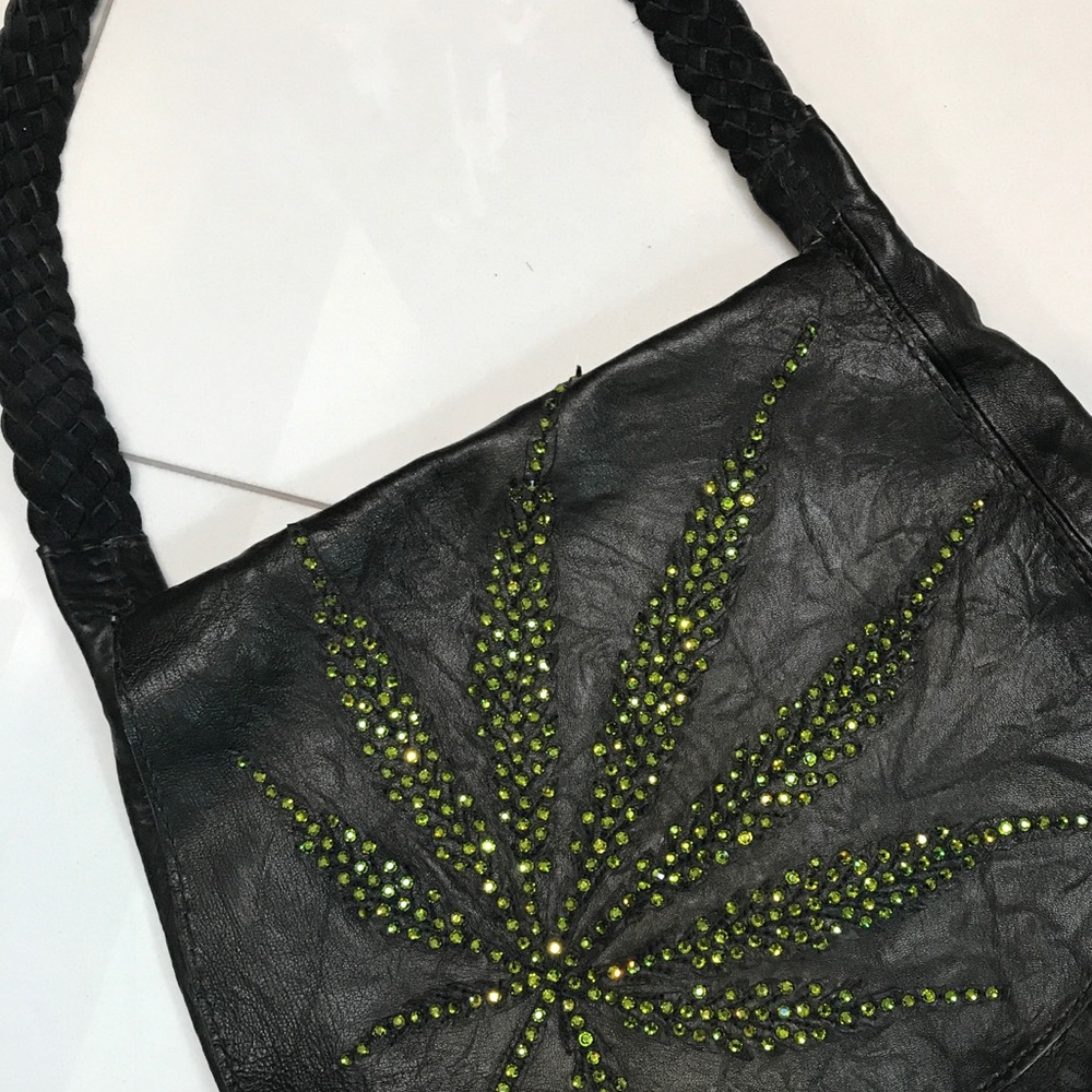 Great China Wall Swarovski Leather Satchel